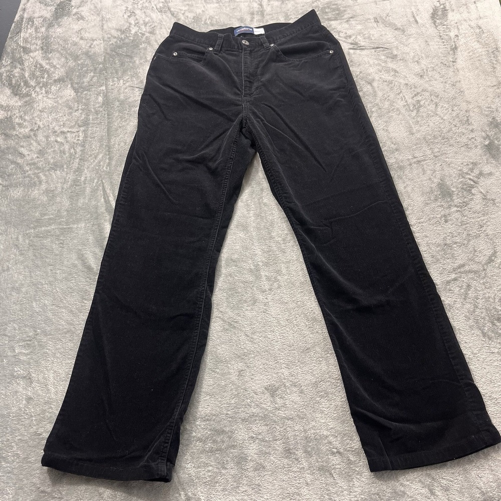 Liz Claiborne Lizwear Black Corduroy Pants Women Size 6 Bootcut Mid Rise Jeans